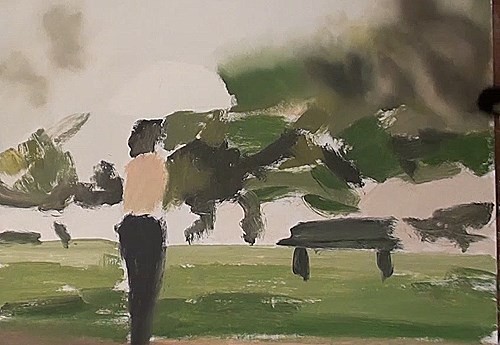 painting the background - how to paint raindrops in oil