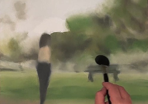 painting a blurred effect of the background - how to paint raindrops in oil